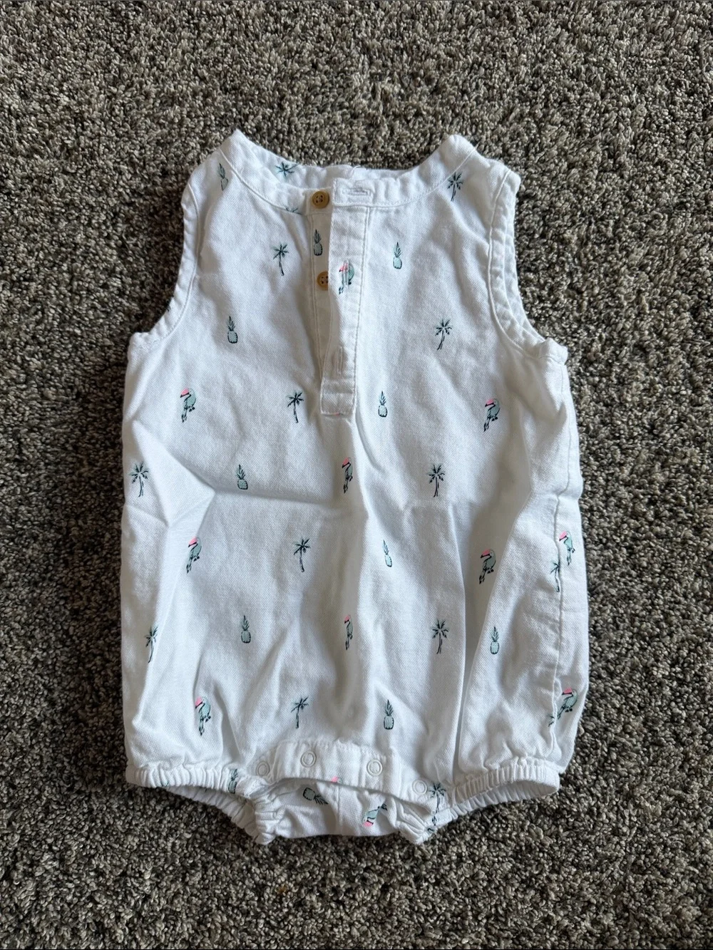Janie and Jack toucan and pineapple romper size 6-12m
